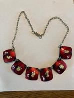 Vintage koper emaille ketting collier oriëntaals boho chique, Ophalen of Verzenden, Zo goed als nieuw, Rood, Overige materialen