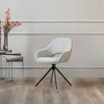 4x eetkamerstoel Riley met armleuning en 360 graden poot, Huis en Inrichting, Stoelen, Ophalen, Nieuw, Grijs, Stof