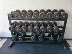 Complete dumbbel set 4-30 kg inclusief Newton fitness rek, Sport en Fitness, Ophalen, Gebruikt, ., .