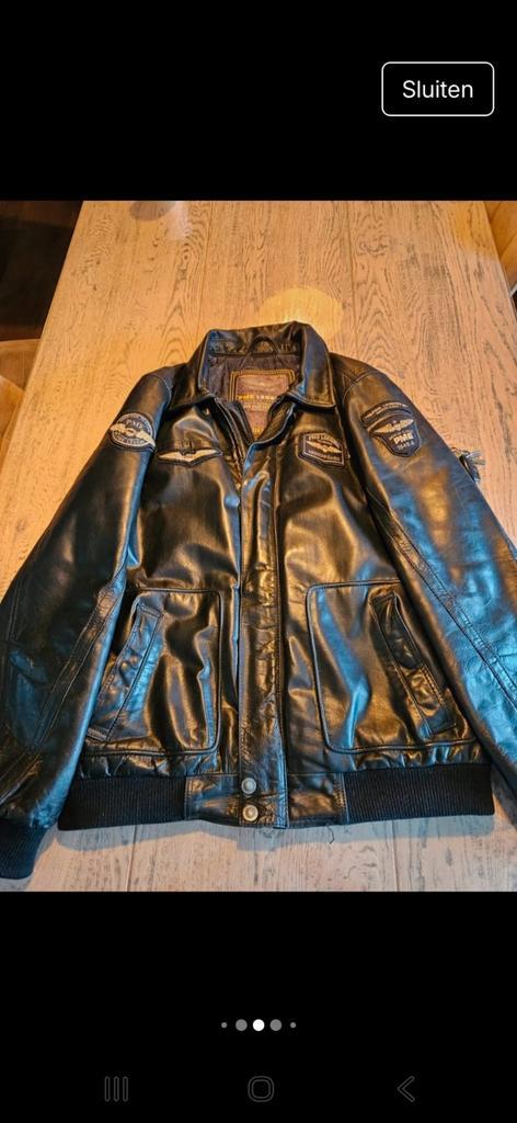 leren jas van pme zie foto s, Kleding | Heren, Jassen | Winter, Gedragen, Overige maten, Zwart, Ophalen of Verzenden