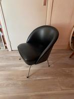 Vintage Kuipstoel Zwart Skai Jaren 60, Huis en Inrichting, Stoelen, Ophalen, Kunststof, Gebruikt, Zwart