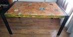 Industriële eettafel 160x90, Huis en Inrichting, Ophalen, Gebruikt, Rond, 50 tot 100 cm