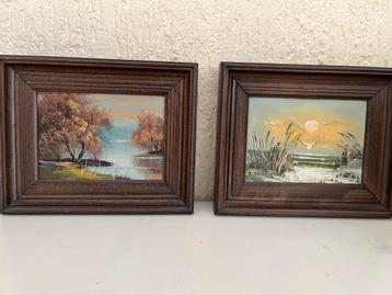 Handgeschilderde Miniatuur Schilderijtjes beschikbaar voor biedingen