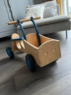 Houten Loopauto Bakfiets, Kinderen en Baby's, Speelgoed | Houten speelgoed, Ophalen, Zo goed als nieuw, Rij- of Hobbelspeelgoed