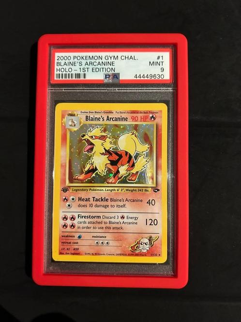 1/132 blaine's arcanine 1e psa 9 € 500,00 holo, Hobby en Vrije tijd, Verzamelkaartspellen | Pokémon, Zo goed als nieuw, Losse kaart
