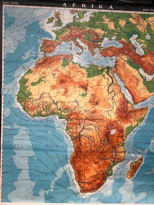 Schoolplaat Afrika - Haack-Painke, Antiek en Kunst, Antiek | Schoolplaten, Aardrijkskunde, Ophalen