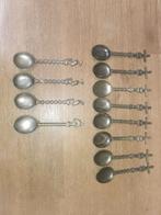 Tinnen Lepels, 12 stuks met diverse motieven, Antiek en Kunst, Antiek | Bestek, Ophalen of Verzenden