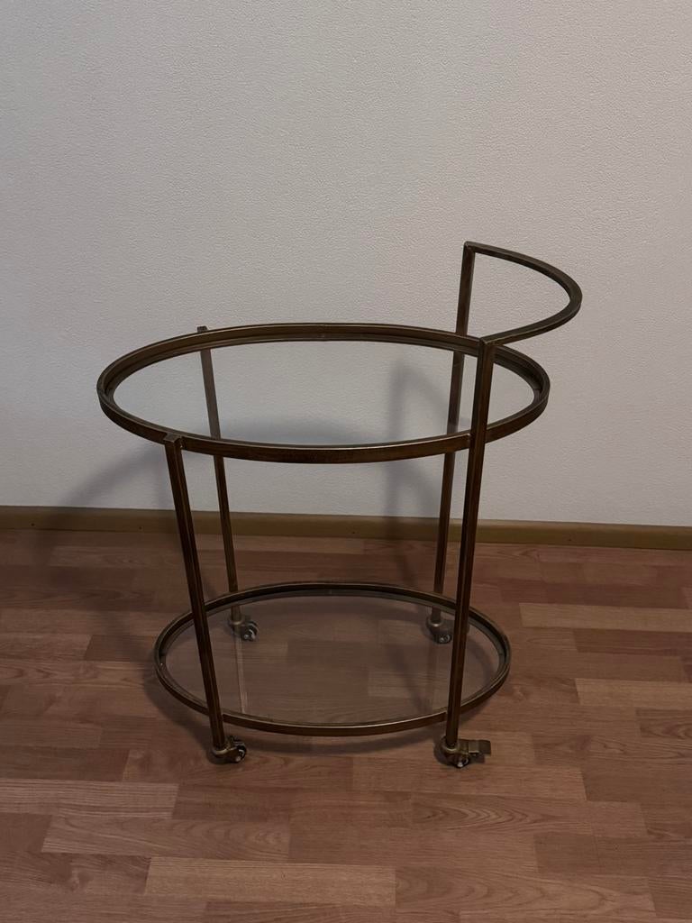 Woood push trolly serveerwagen, Ophalen, Zo goed als nieuw