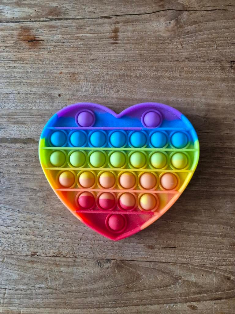 Pop It Hart Regenboog Fidget Toy 15x12 cm, Kinderen en Baby's, Speelgoed | Overig, Ophalen of Verzenden, Zo goed als nieuw, Jongen of Meisje