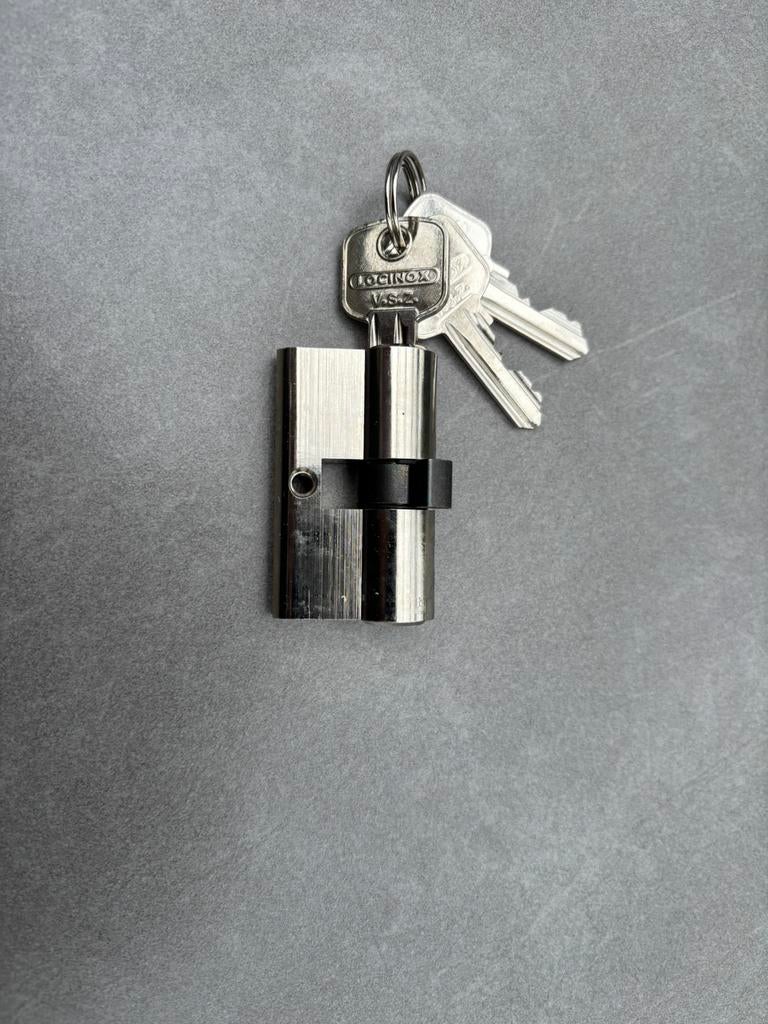 Te koop Locinox V.S.Z. cylinderslot RVS nieuw met 3 sleutels, Ophalen, Zo goed als nieuw, Rvs, Slot