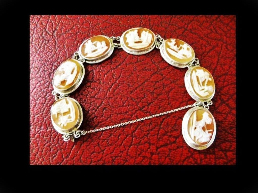 Zilveren Italiaanse Armband met 7 Bijzonder Griekse Goden!, Verzenden, Zilver, Armband