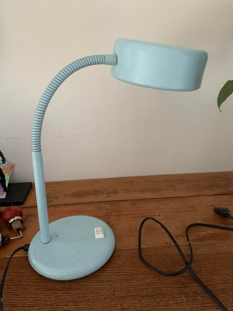 Vintage Hala burolamp lichtblauw, Ophalen, Minder dan 50 cm