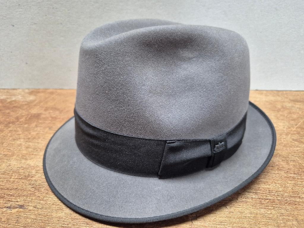 'Stetson' vintage Mafia hoed, jaren '60. maat 56, Stetson, Hoed, Ophalen of Verzenden, 57 cm (M, 7⅛ inch) of minder