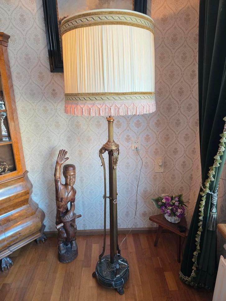 Exclusieve Neoklassieke Vloerlamp | Brons & Marmer | 182cm, Huis en Inrichting, Lampen | Vloerlampen, Ophalen