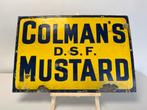 Colman's D.S.F. Mustard emaille reclamebord, Ophalen, Gebruikt, Reclamebord