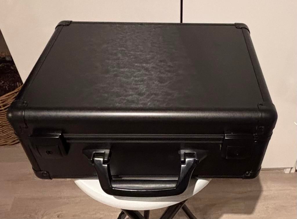 Make-up koffer met spiegel en verlichting, Ophalen, Gehele gezicht, Zwart, Zo goed als nieuw