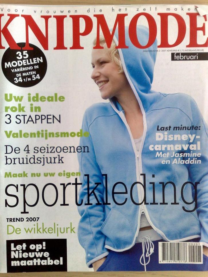 Knipmode februari 2007 , sportkleding , Disney carnaval, Hobby en Vrije tijd, Kledingpatronen, Zo goed als nieuw, Vrouw, Knipmode