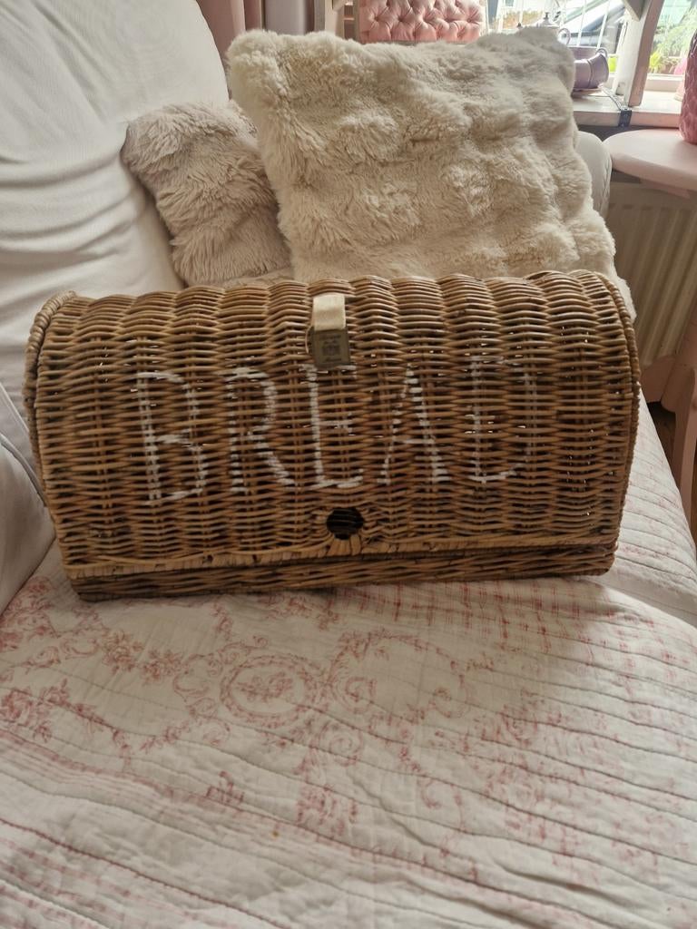 Riviera Maison broodtrommel, Ophalen of Verzenden, Zo goed als nieuw, Rond, Riet