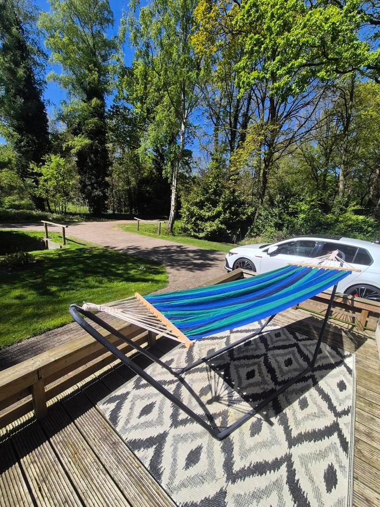 Hangmat met standaard  2 stuks, Ophalen, Inklapbaar, Zo goed als nieuw, Eenpersoons