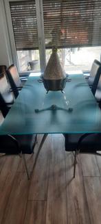 Prachtige ROLF BENZ eettafel met melkglas blad als nieuw, Huis en Inrichting, Ophalen