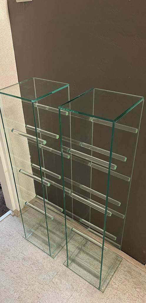 •2x CD rekken - glas, Huis en Inrichting, Ophalen, Zo goed als nieuw, Glas, Cd's