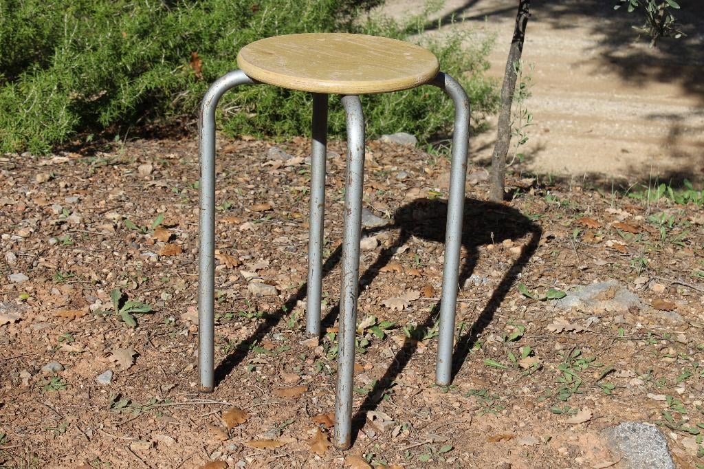 Brocante - Hoge industriële kruk!, Huis en Inrichting, Krukjes, Ophalen of Verzenden, Gebruikt, Overige materialen