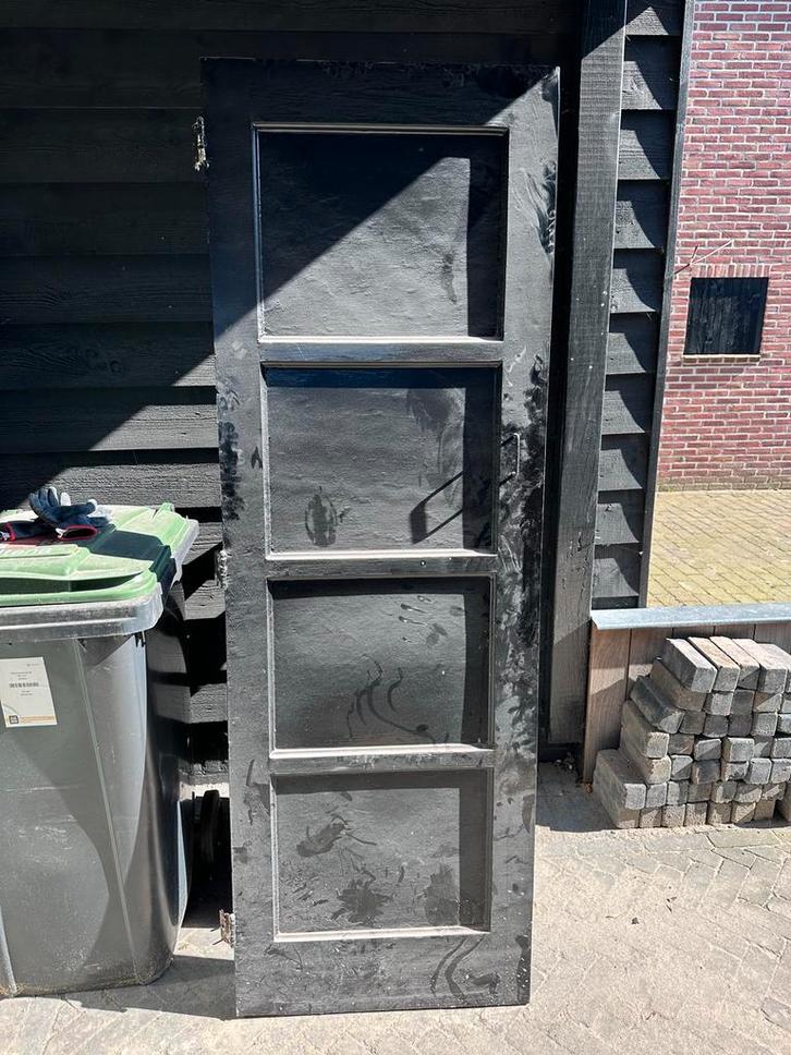 Zwarte binnendeur met panelen, Doe-het-zelf en Verbouw, Deuren en Horren, Gebruikt, Binnendeur, Minder dan 200 cm, Minder dan 80 cm