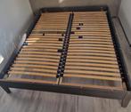 Stevig Tweepersoonsbed 160x200 met 2x lattenbodem, Huis en Inrichting, Slaapkamer | Bedden, Gebruikt, Zwart, Tweepersoons, Ophalen of Verzenden