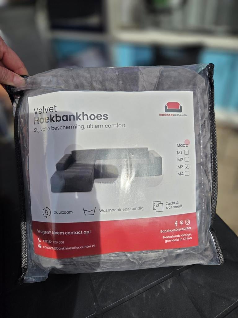 Velvet bankhoes Grijs M3, Ophalen of Verzenden, Zo goed als nieuw
