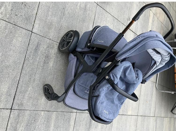 Nuna Demi Grow combiwagen blauw, Gebruikt, Combiwagen, Verstelbare duwstang, Ophalen