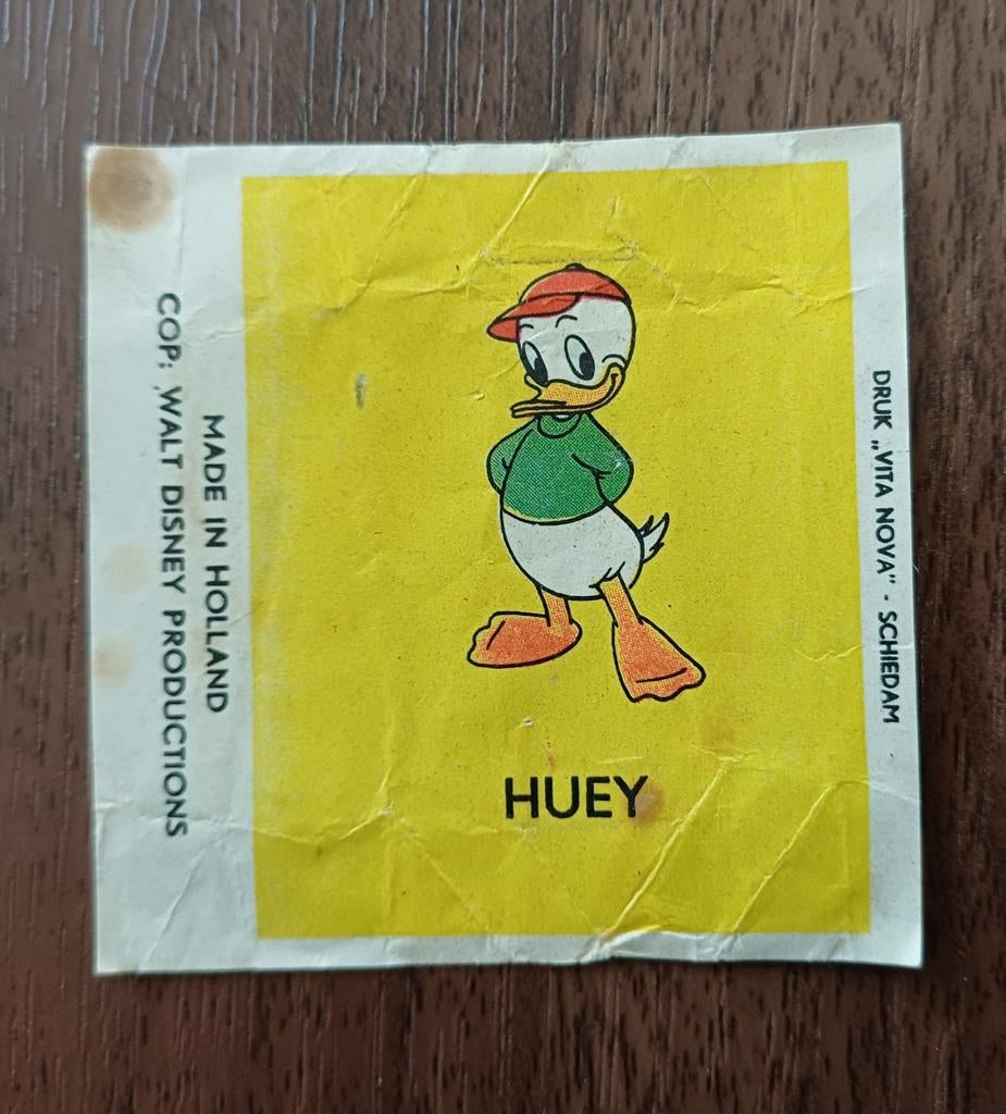 Vintage Kwik, Kwek en Kwak Vita Nova, Ophalen of Verzenden, Donald Duck, Gebruikt, Plaatje of Poster