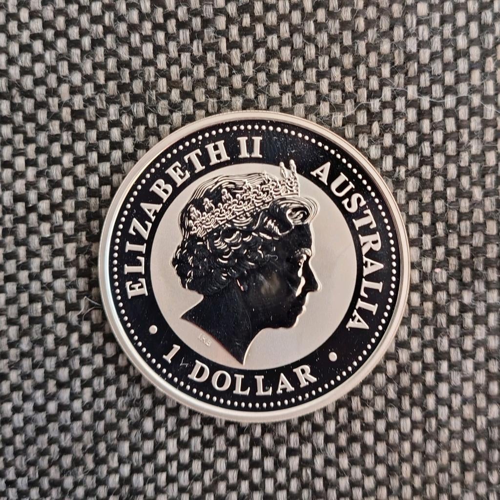 Kookaburra zilveren munt 2004 1 Oz zilver zeer zeldzaam!, Ophalen of Verzenden, Zilver