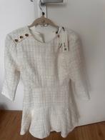 Zara Witte Tweed Jurk, Kleding | Dames, Wit, Nieuw, Ophalen of Verzenden, Maat 36 (S)