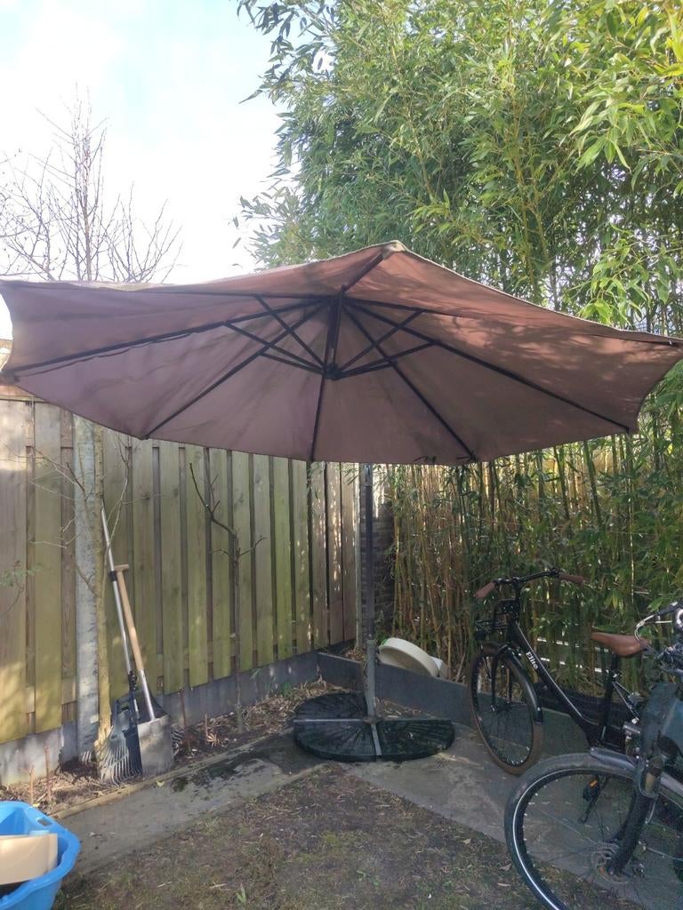 Waterdichte parasol, diameter 3m, Tuin en Terras, Ophalen, Gebruikt, Verstelbaar, Stokparasol