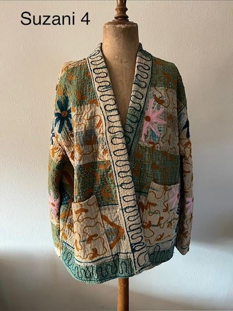 Vintage suzani jasje, hand geborduurd in India, uniek, jas, Overige kleuren, Maat 42/44 (L), Nieuw, Ophalen of Verzenden