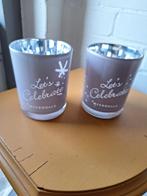 Twee roze Riverdale windlichten, Ophalen, Zo goed als nieuw, Overige materialen, Minder dan 25 cm