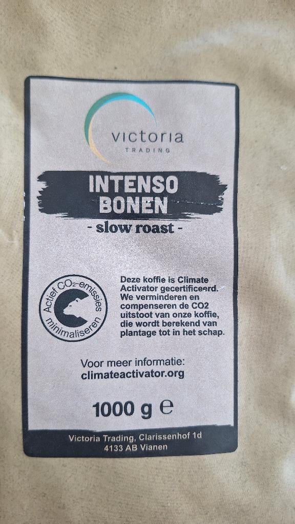 16x Victoria trading intenso koffie bonen Slow Roast 1 kilo, Diversen, Levensmiddelen, Ophalen of Verzenden