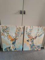 Leuke kleurrijke schilderijen rendier, Ophalen, Minder dan 50 cm, Gebruikt, 50 tot 75 cm