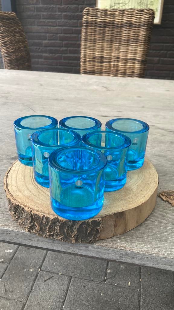 Iittala Marimekko Kivi theelichthouders blauw - 6 stuks, Ophalen, Overige materialen, Blauw, Nieuw