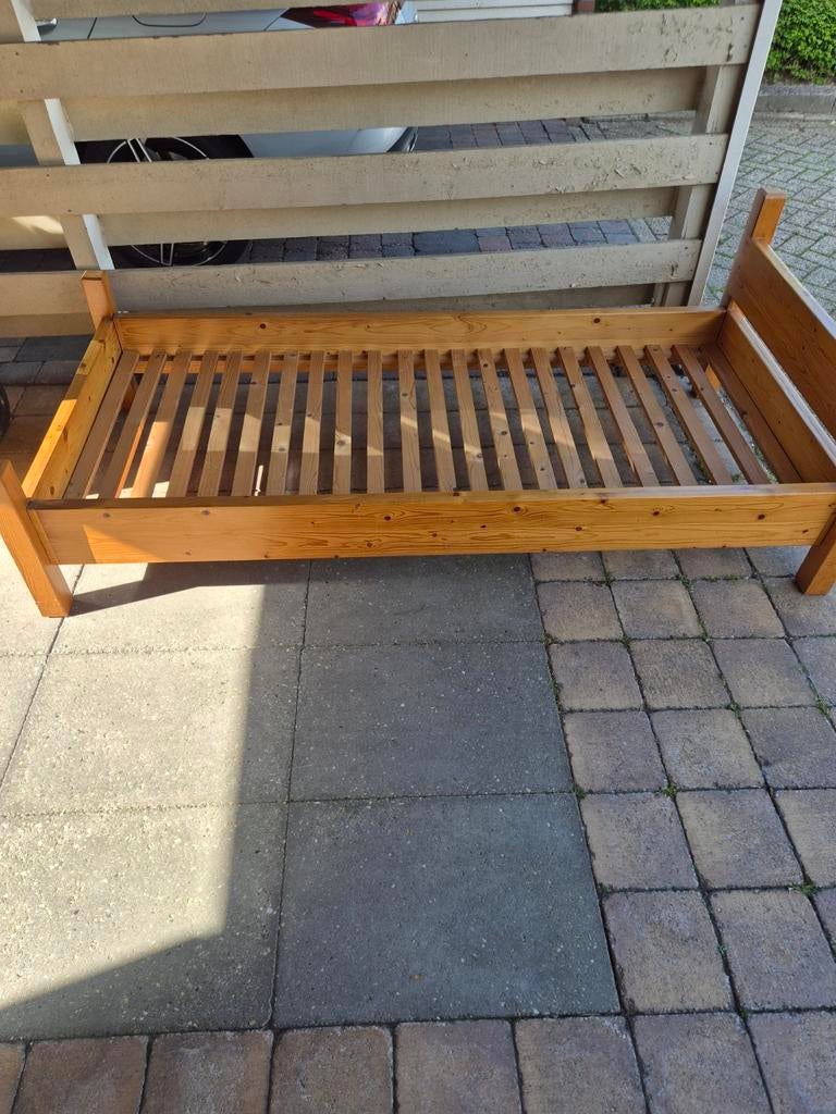 Eenpersoonsbed, Huis en Inrichting, Slaapkamer | Bedden, Ophalen, Gebruikt, 90 cm, Eenpersoons