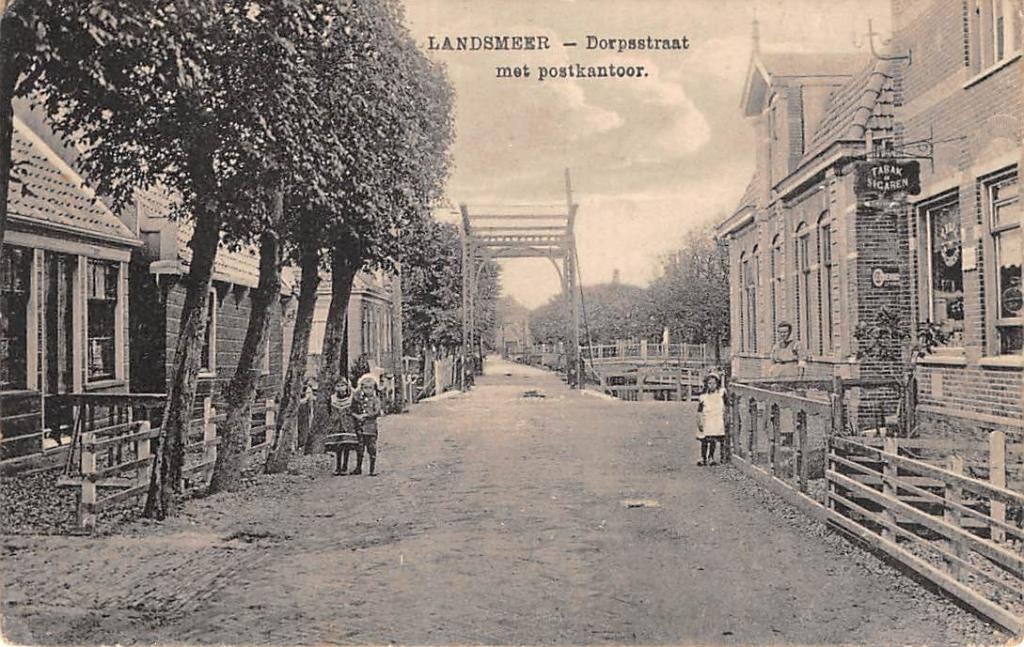 Landsmeer Dorpsstraat met Postkantoor 1922 Bij Amsterdam, Verzenden, Voor 1920, Gelopen, Noord-Holland