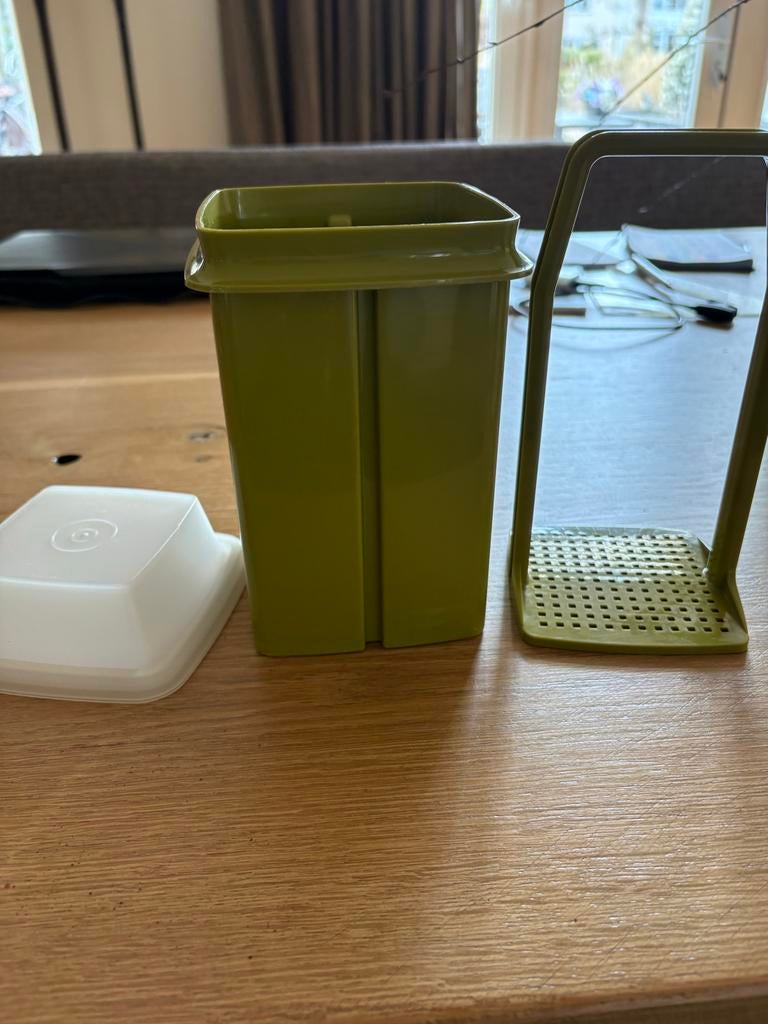 Tupperware augurken pot jaren 70, Ophalen of Verzenden, Gebruikt, Groen, Bus of Trommel