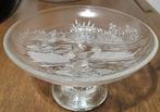 Serveerschaal Kristalglas Met Eenden In De Vijver Erop, Ophalen of Verzenden