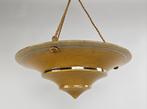 Art Deco Hanglamp met Gele Ringen en Bajonet Fitting, Ophalen of Verzenden