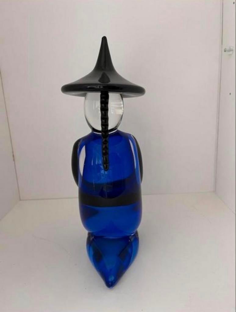 Murano Chineesje - Blauw Glas, Ophalen of Verzenden