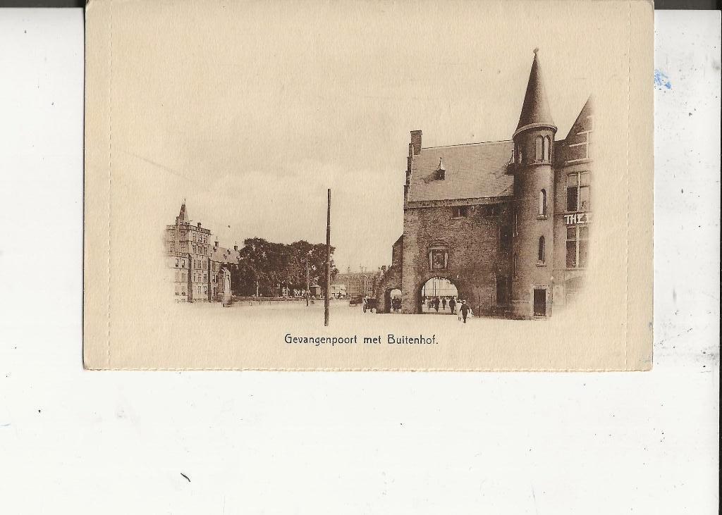 Den Haag Gevangenpoort +Buitenhof Een lettertje uit Den Haag, Ophalen of Verzenden, Voor 1920, Ongelopen, Zuid-Holland