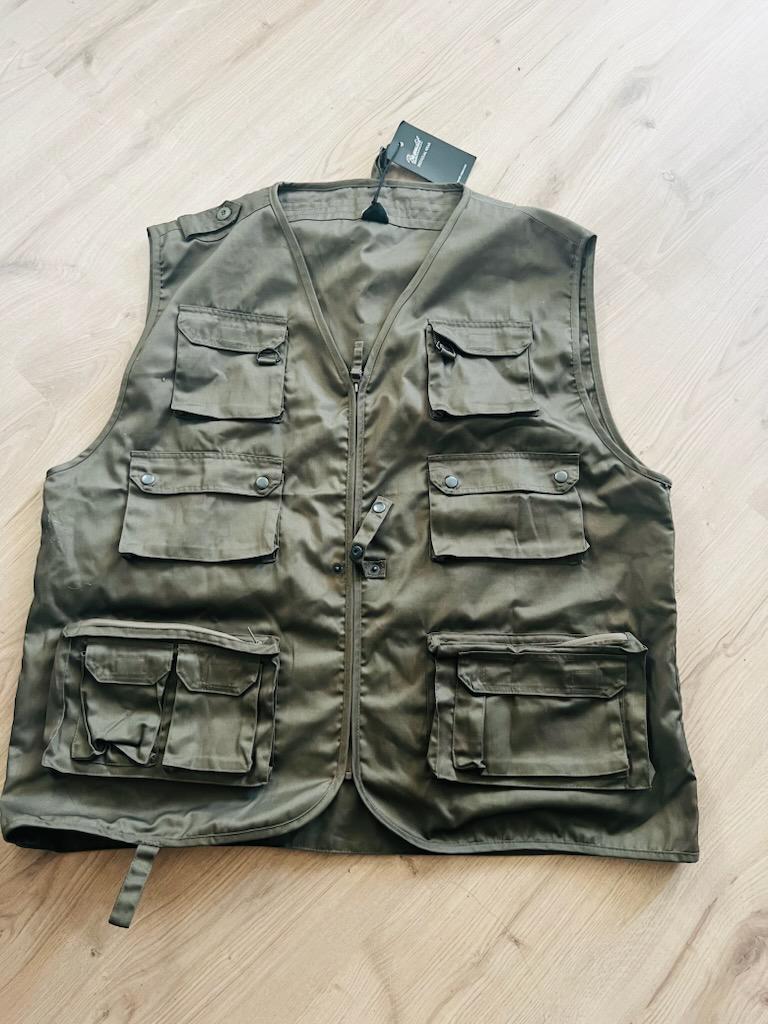 Brandit Hunting Vest / Bodywarmer - Olive - Maat 5XL, Kleding | Heren, Bodywarmers, Ophalen of Verzenden, Nieuw, Overige maten