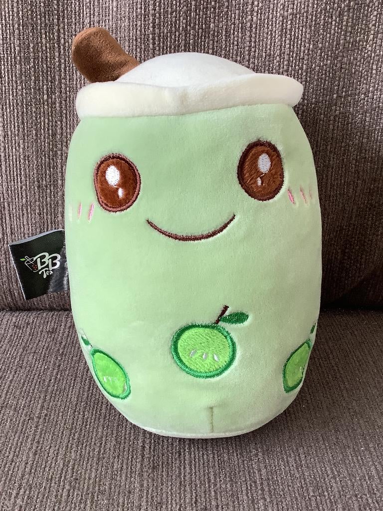 Bbtea pluche knuffel boba tea green apple groen appel 6,-, Ophalen of Verzenden, Zo goed als nieuw, Overige typen