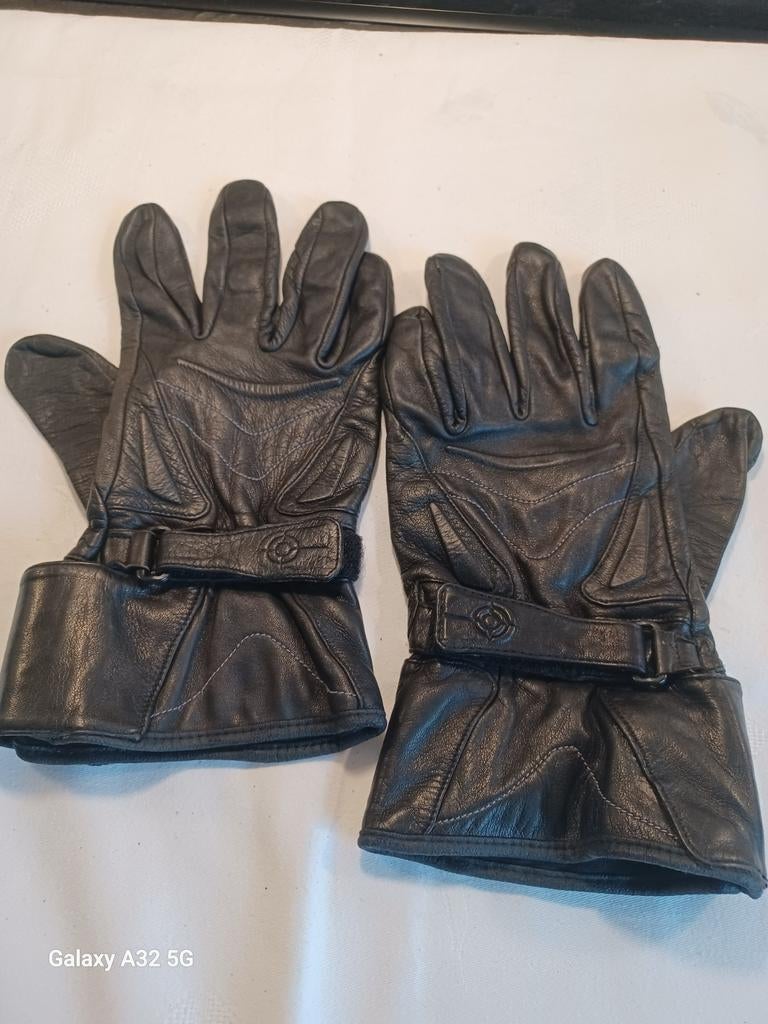 Zwarte leren motorhandschoenen - Grid size 12. Ik denk xxl, Motoren, Heren, Grid, Ophalen of Verzenden, Handschoenen