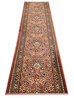 Vintage oosters wol floral vloerkleed loper koraal 70x222cm, Gebruikt, Klassiek, Oosters, 200 cm of meer, Onbekend